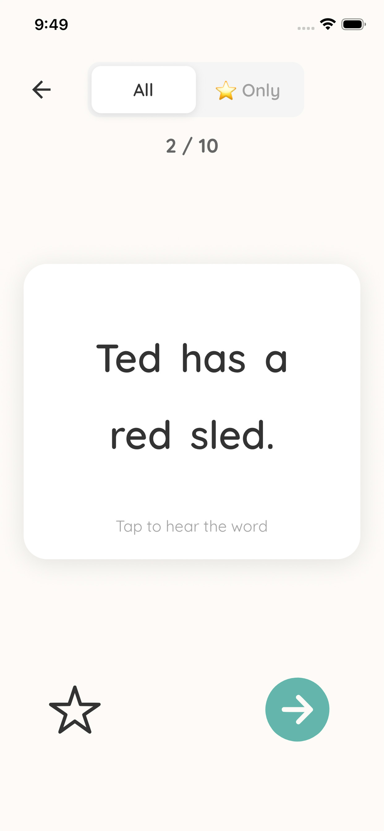 Flashcards Screen